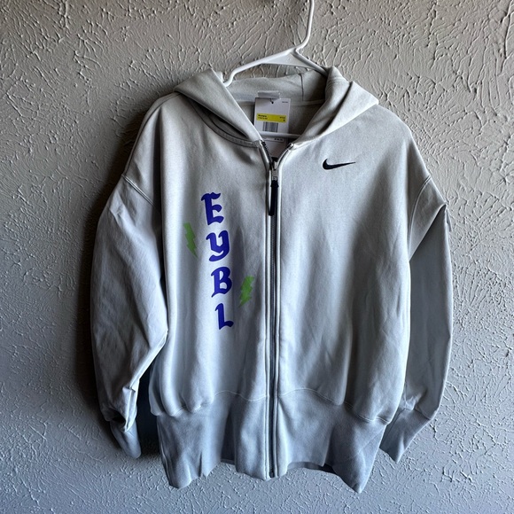 Nike Cream Hoodie with Silver Zipper - Picture 14 of 16